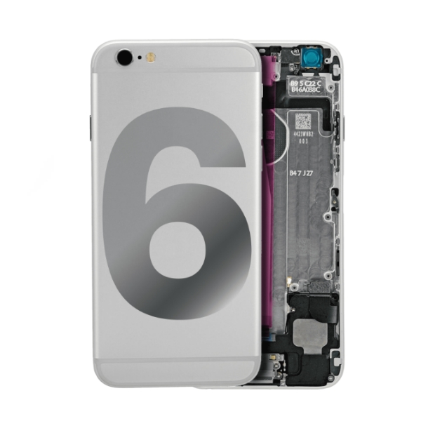 Carcasa trasera W/ componentes pequeños preinstalados compatibles para iPhone 6